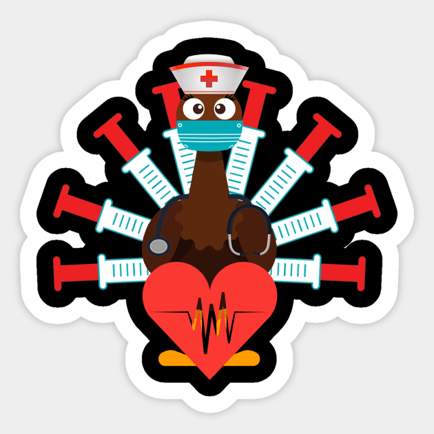 Thanksgiving nurse turkey Sticker by Flipodesigner